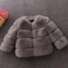 Girls Faux Fur Winter Coat - Warm Long Sleeve Kids Outerwear