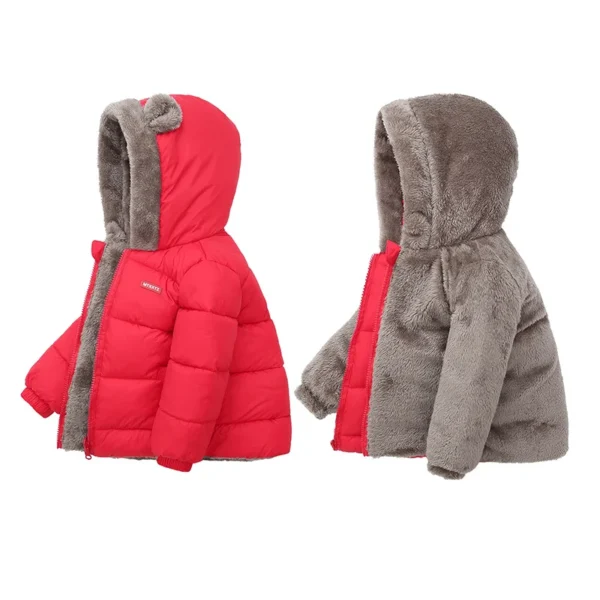 Kids Winter Padded Jacket with Hood - Warm Fleece Coats