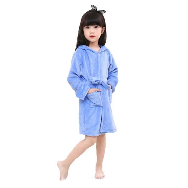 Kids Flannel Hooded Robe - Cute Winter Pajamas for Boys & Girls