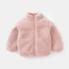 Warm Plush Toddler Coat: Solid Color Kids Winter Jacket