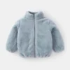 Warm Plush Toddler Coat: Solid Color Kids Winter Jacket