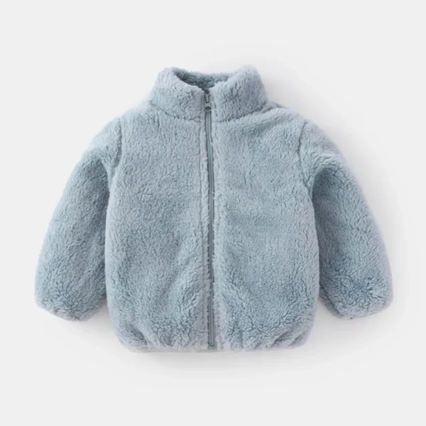 Warm Plush Toddler Coat: Solid Color Kids Winter Jacket