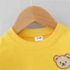 2PCS Children's Set Spring and Autumn Simple Little Bear Head Round Neck Long Sleeve Pants