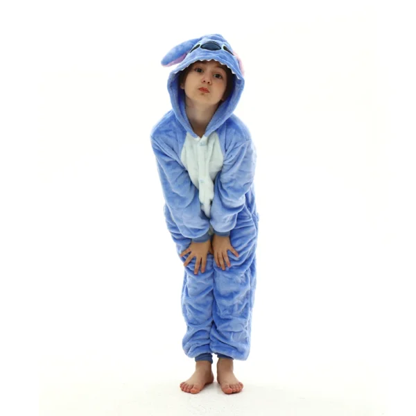 kids winter stitch flannel pajamas children pikachu sleepwear unicorn kigurumi onesies for boys girls baby blanket sleepers