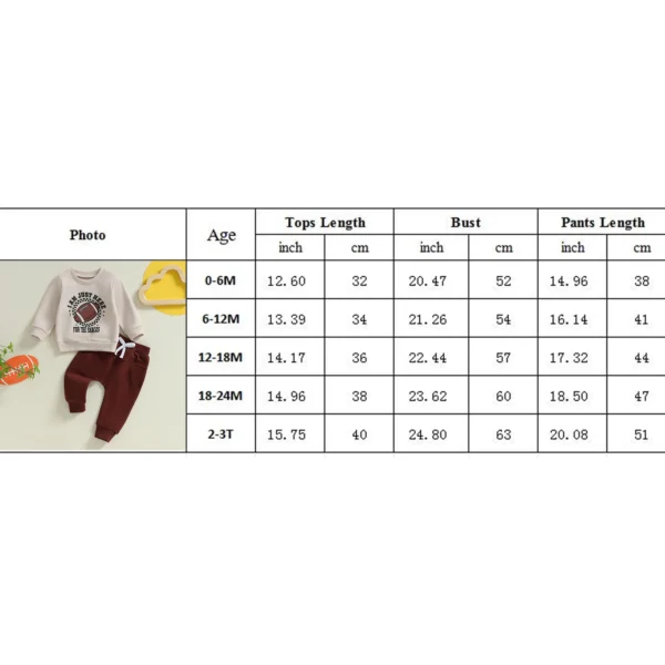 Baby Boy Football Print Sweatshirt & Pant 2-Piece Set