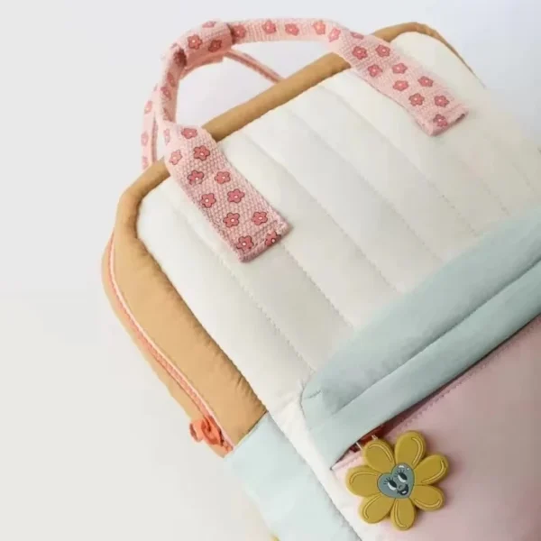 Lightweight Nylon Girls Backpack with Sunflower Charm