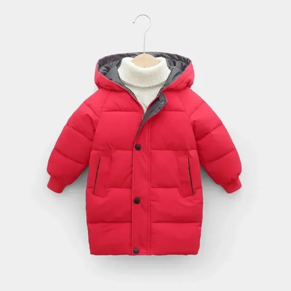 Kids Winter Down Parka Coat - Hooded Cotton Padded Jacket