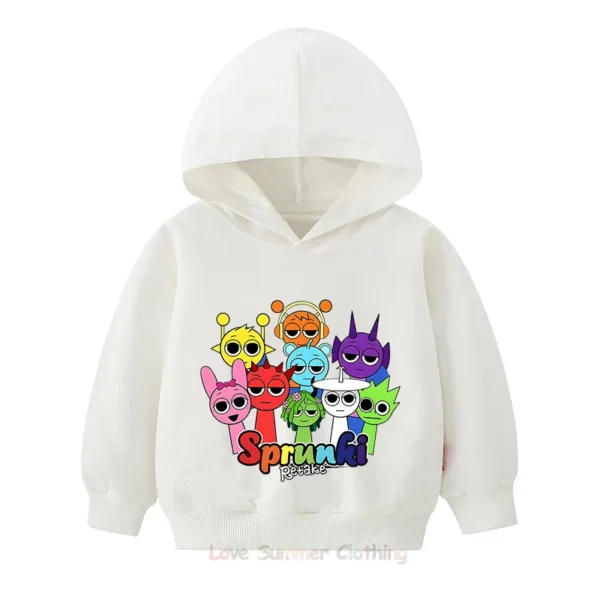 Fall New Arrivals Kids Hoodie Sprunki Childrens Pullover Hoodie Incredibox HD Print Age 4-14 Polyester Boys Girls Sweatshirts