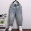Spring 2025 Cool Children's Jeans Character Print Design New Arrival Kids' Denim Trousers for Boys