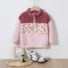 Girls Leopard Print Fleece Jacket - Thick Winter Warm Coat