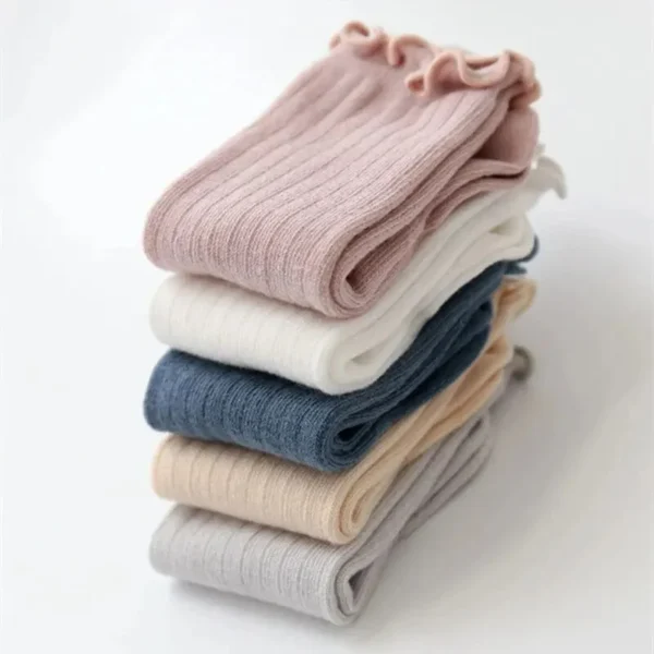 3-Pack Baby Girls Lace Knee High Cotton Socks Ruffle Trim