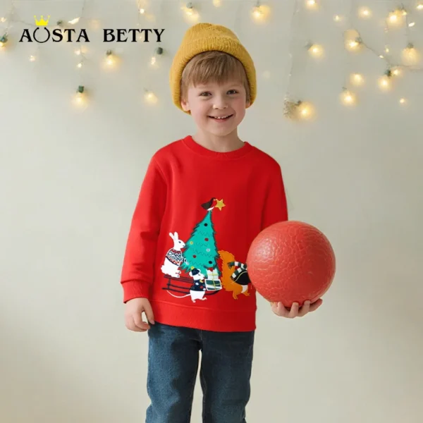 Autumn New Arrival Euro-American Style Girls' Sweatshirt - Christmas Embroidery Toddler Pullover Kids' Sports Top