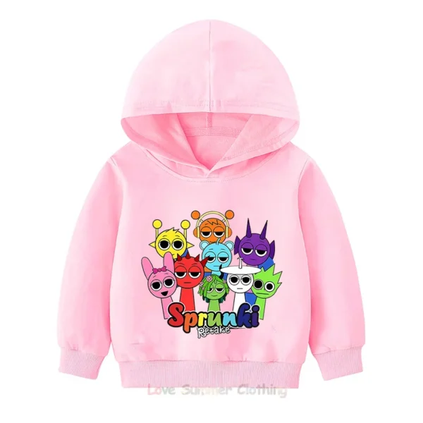 Fall New Arrivals Kids Hoodie Sprunki Childrens Pullover Hoodie Incredibox HD Print Age 4-14 Polyester Boys Girls Sweatshirts