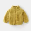 Warm Plush Toddler Coat: Solid Color Kids Winter Jacket