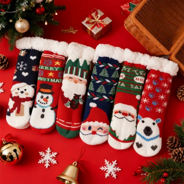 kf-Sab016c40ee264acfb065c3b1f8fd2ecaZ Winter Baby Cartoon Christmas Socks Kids Boys Girls Thicken Cotton Warm Floor Children Sock Non-Slip Thermal Cute Family Socks
