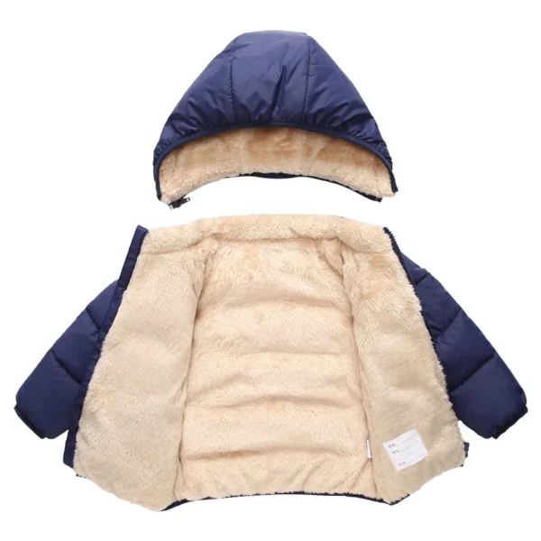Kids Fleece Cartoon Hooded Jacket - Warm Winter Outerwear