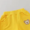 2PCS Children's Set Spring and Autumn Simple Little Bear Head Round Neck Long Sleeve Pants