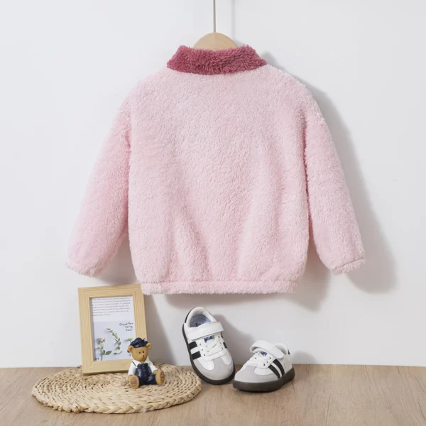 Girls Leopard Print Fleece Jacket - Thick Winter Warm Coat