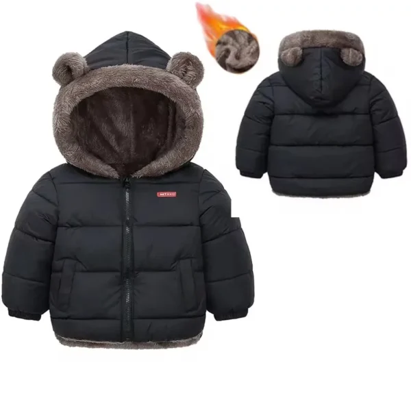 Kids Winter Padded Jacket with Hood - Warm Fleece Coats