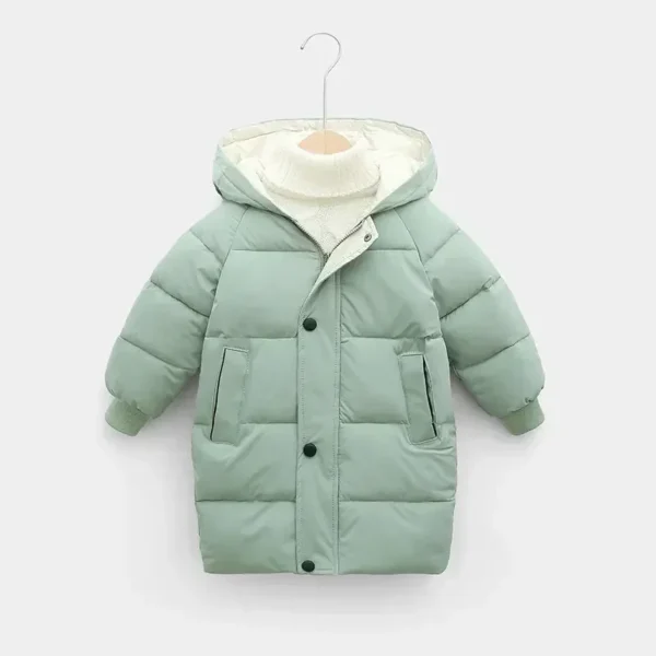 Kids Winter Down Parka Coat - Hooded Cotton Padded Jacket