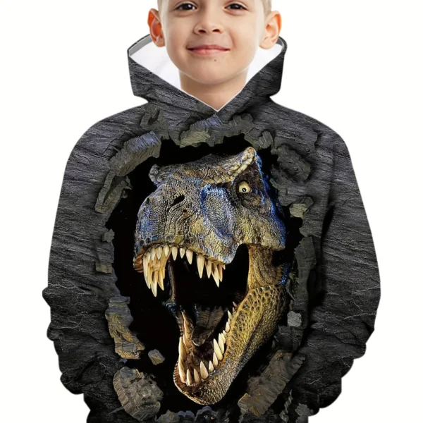[New Arrival] Kids Dinosaur Hooded Sweatshirt | The Star of Autumn/Winter Parties, Perfect Halloween Costume Sports and Parties