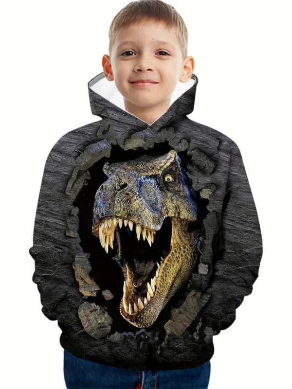 [New Arrival] Kids Dinosaur Hooded Sweatshirt | The Star of Autumn/Winter Parties, Perfect Halloween Costume Sports and Parties